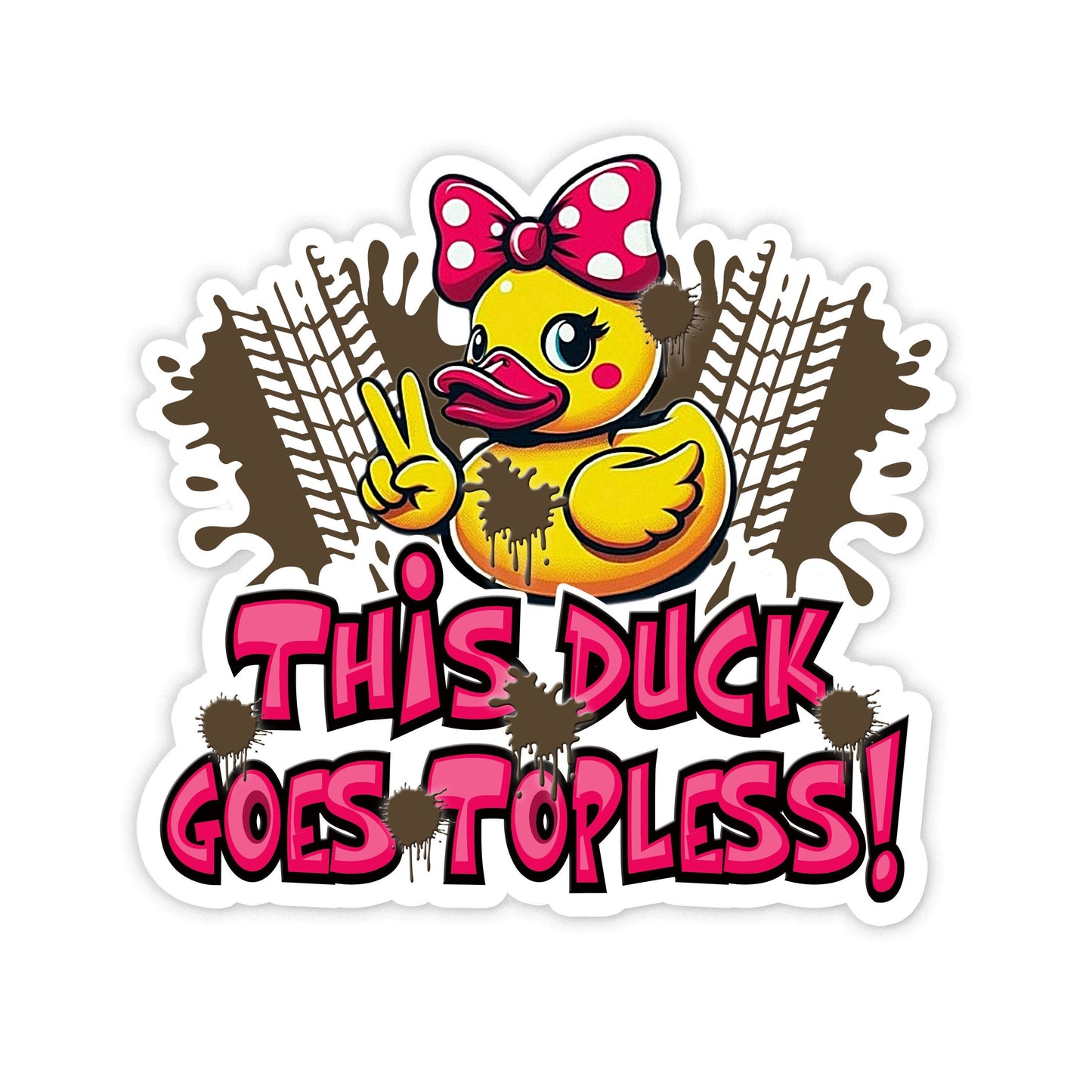 Funny Stickers for Ducking Game, Rubber Duck Peace Sign Wave, Off-Road 4x4 Muddin Fun, Leave a Duck, ATV Sticker