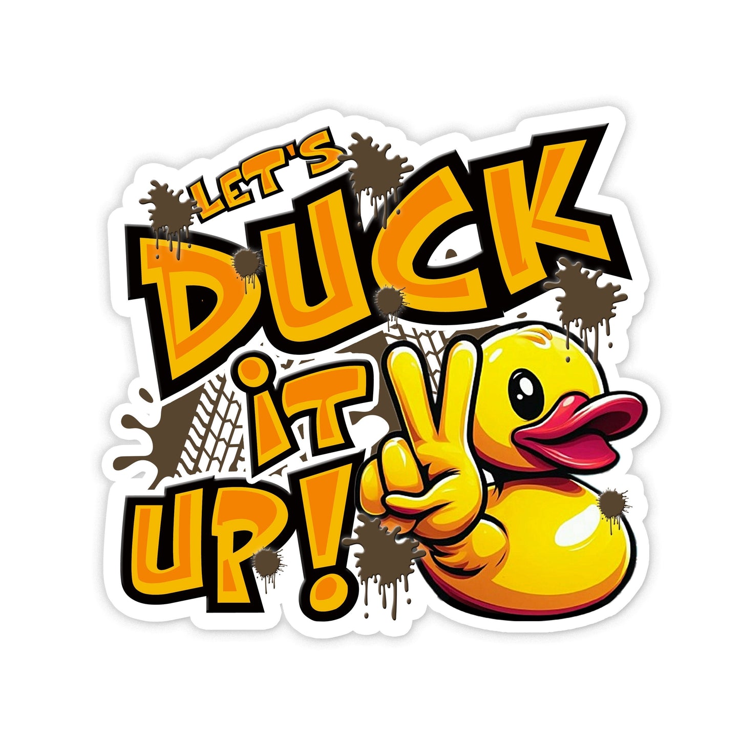 Funny Stickers for Ducking Game, Rubber Duck Peace Sign Wave, Off-Road 4x4 Muddin Fun, Leave a Duck, ATV Sticker