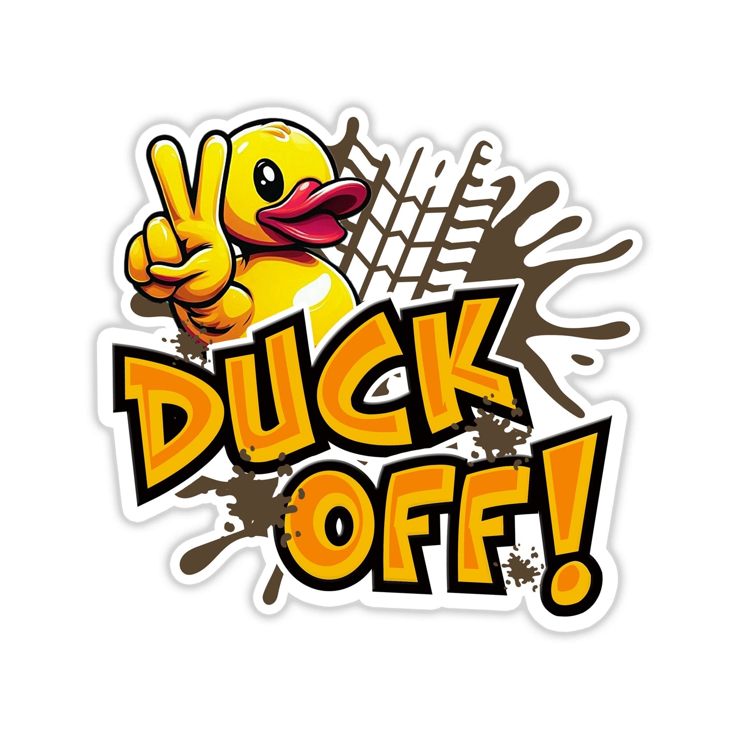 Funny Stickers for Ducking Game, Rubber Duck Peace Sign Wave, Off-Road 4x4 Muddin Fun, Leave a Duck, ATV Sticker