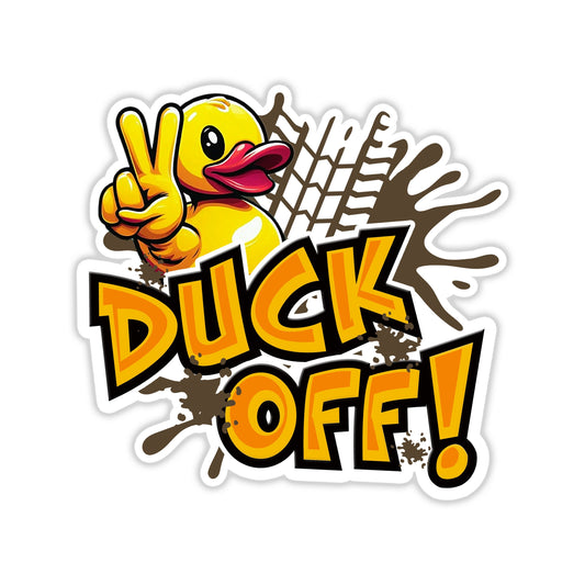 Funny Stickers for Ducking Game, Rubber Duck Peace Sign Wave, Off-Road 4x4 Muddin Fun, Leave a Duck, ATV Sticker