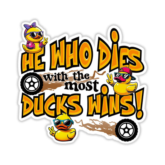 Funny Stickers for Ducking Game, Rubber Duck Peace Sign Wave, Off-Road 4x4 Muddin Fun, Leave a Duck, ATV Sticker