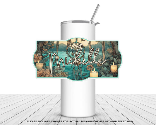 Personalized Boho Sticker: Name Customize! Waterproof Vinyl Decal, Gift Ideal for Water Bottles, Laptops, Party Favors & Beyond!