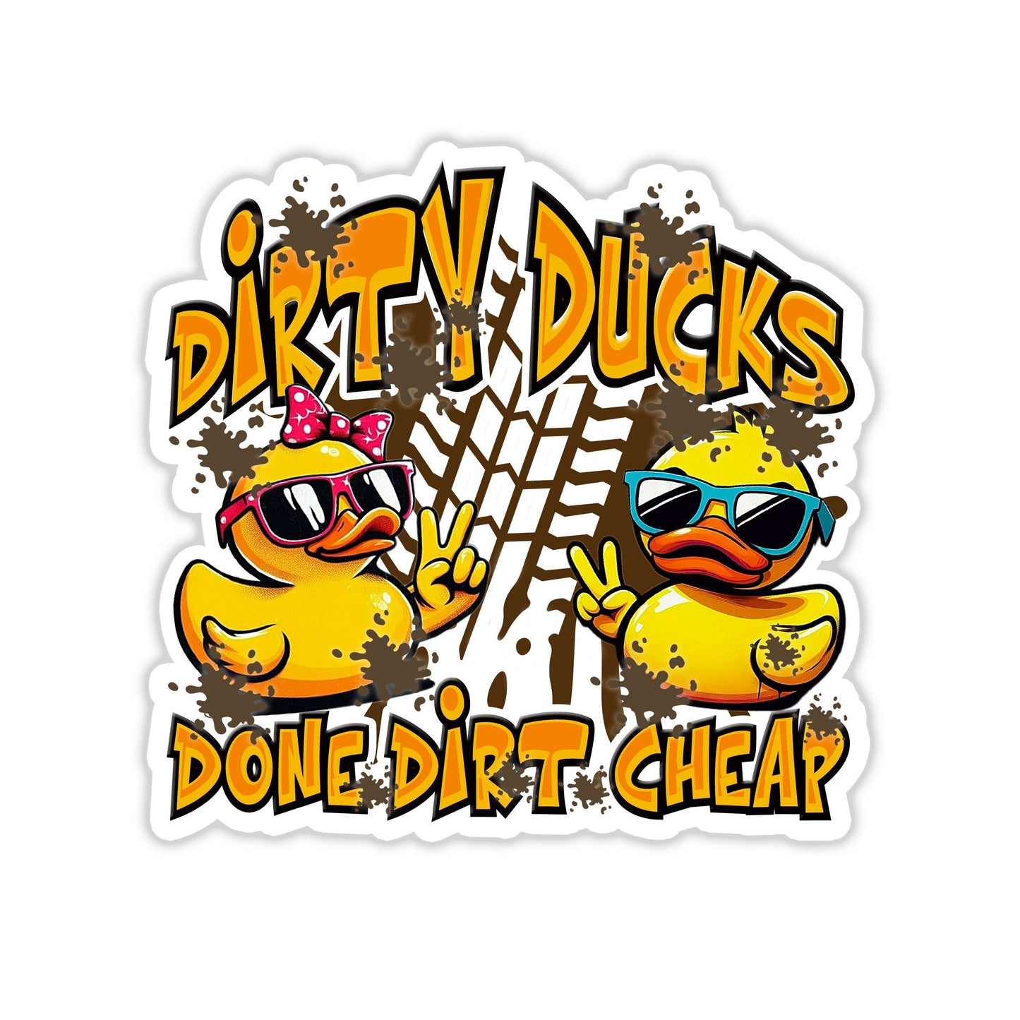 Funny Stickers for Ducking Game, Rubber Duck Peace Sign Wave, Off-Road 4x4 Muddin Fun, Leave a Duck, ATV Sticker