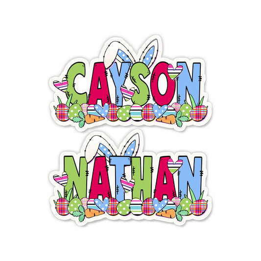 Cool Custom Easter Sticker, Perfect for Holiday Pails, Tumblers, Water Bottle: Personalized with Name Use as Gift Tags, Party Favors & More