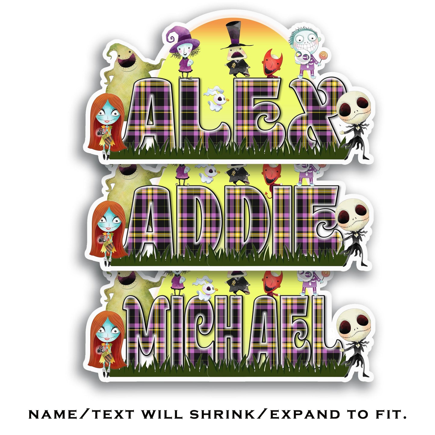 Personalized Halloween Name Sticker, Cute Ghosts Decal, Spooky Scary Spirit, Waterproof Candy Bucket & Tumbler Decor, Creepy Treat Bag Art