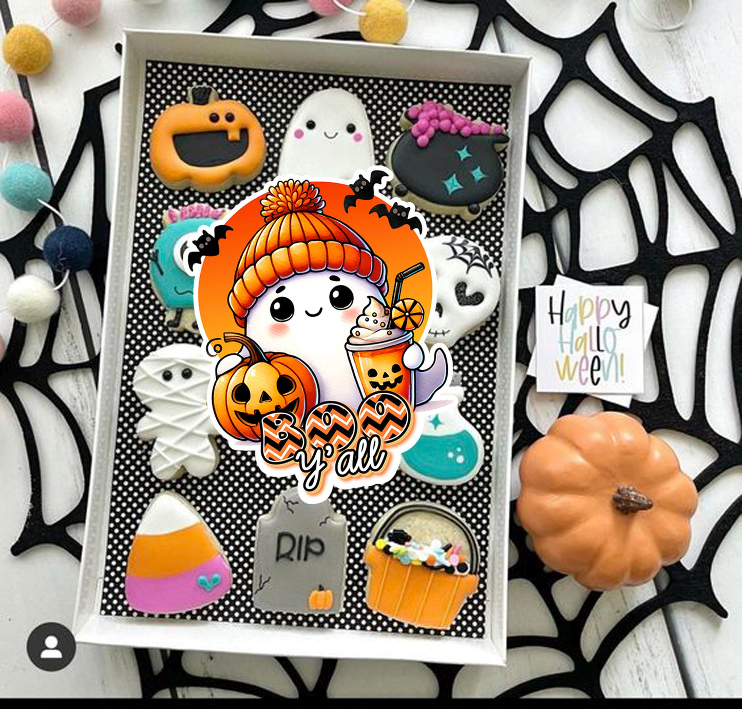 Fall Ghost Stickers, Cute Boo Decal, Pumpkin Spice Bats, Boo Y&#39;all Design, Waterproof Label, Treat Bag, Halloween Bucket Decoration