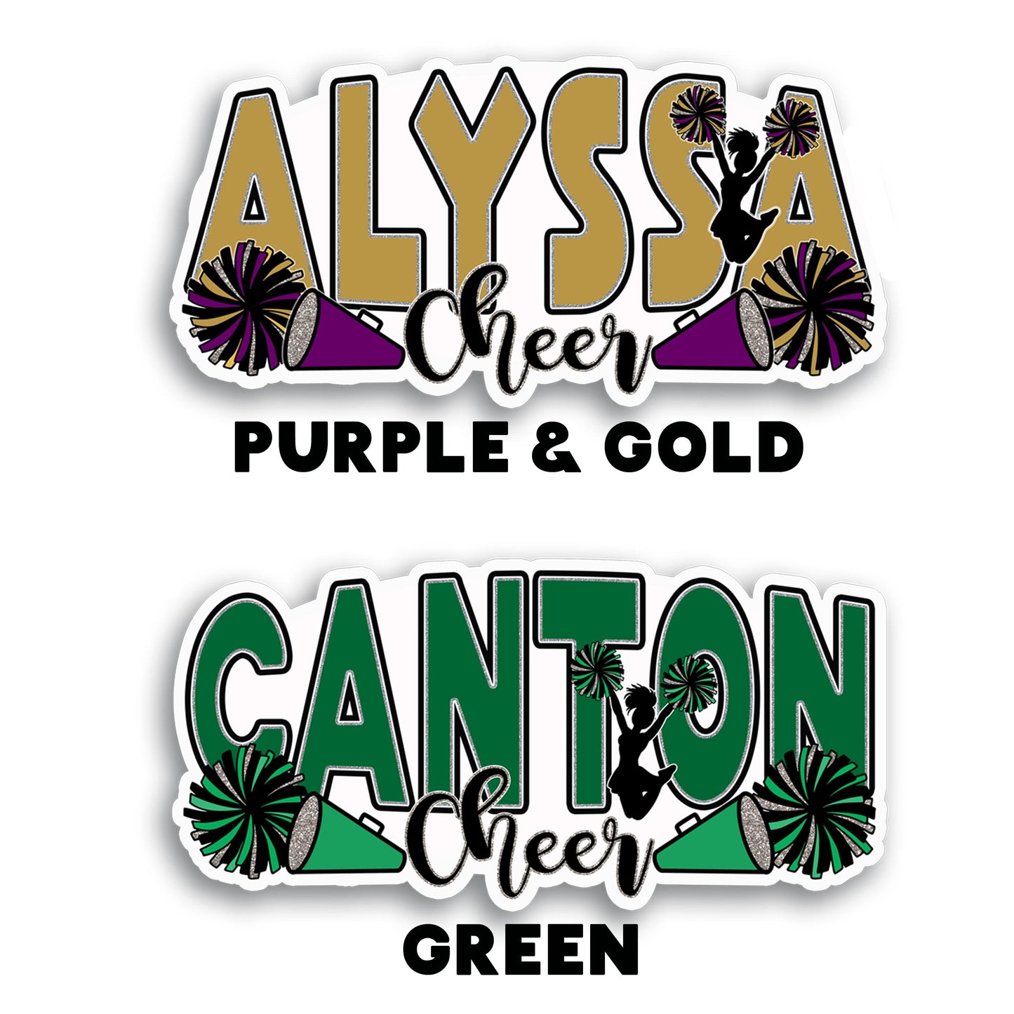 Custom Cheer Text Sticker, Homecoming Decal, Cheerleader Sticker, School Spirit, Team Sticker, Sports Decal, Personalized Cheer Squad Gift