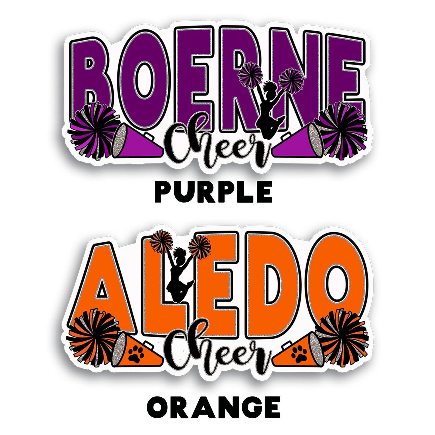 Custom Cheer Text Sticker, Homecoming Decal, Cheerleader Sticker, School Spirit, Team Sticker, Sports Decal, Personalized Cheer Squad Gift