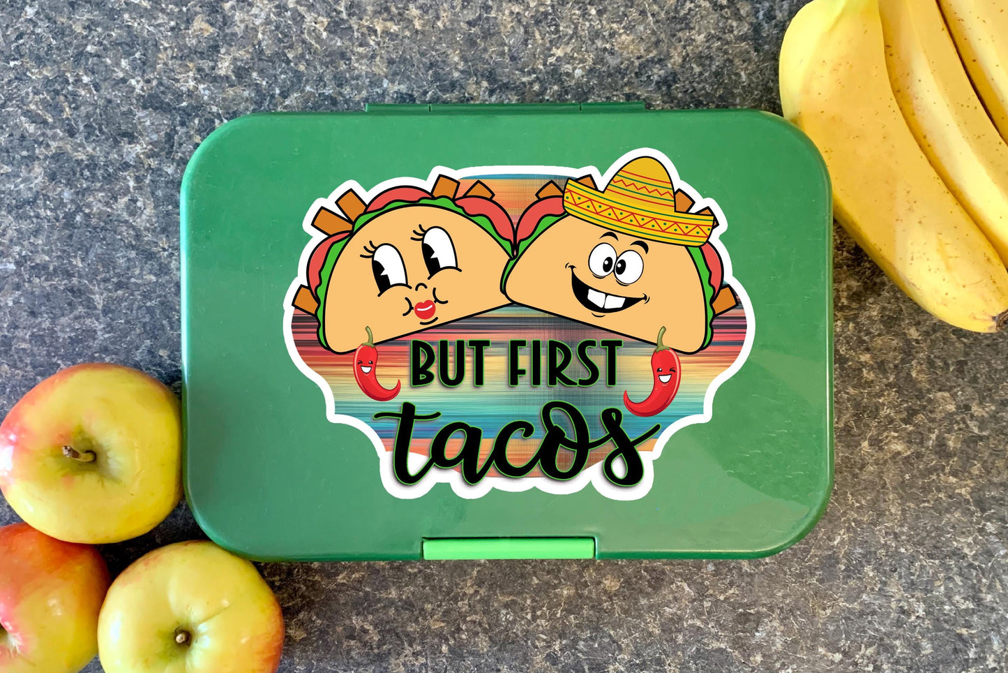 Funny Water Bottle Sticker, Taco Tuesday Decal, But First Tacos, Waterproof Label, Taco Party Favor, Cute Food Sticker, Taco Lover Gift