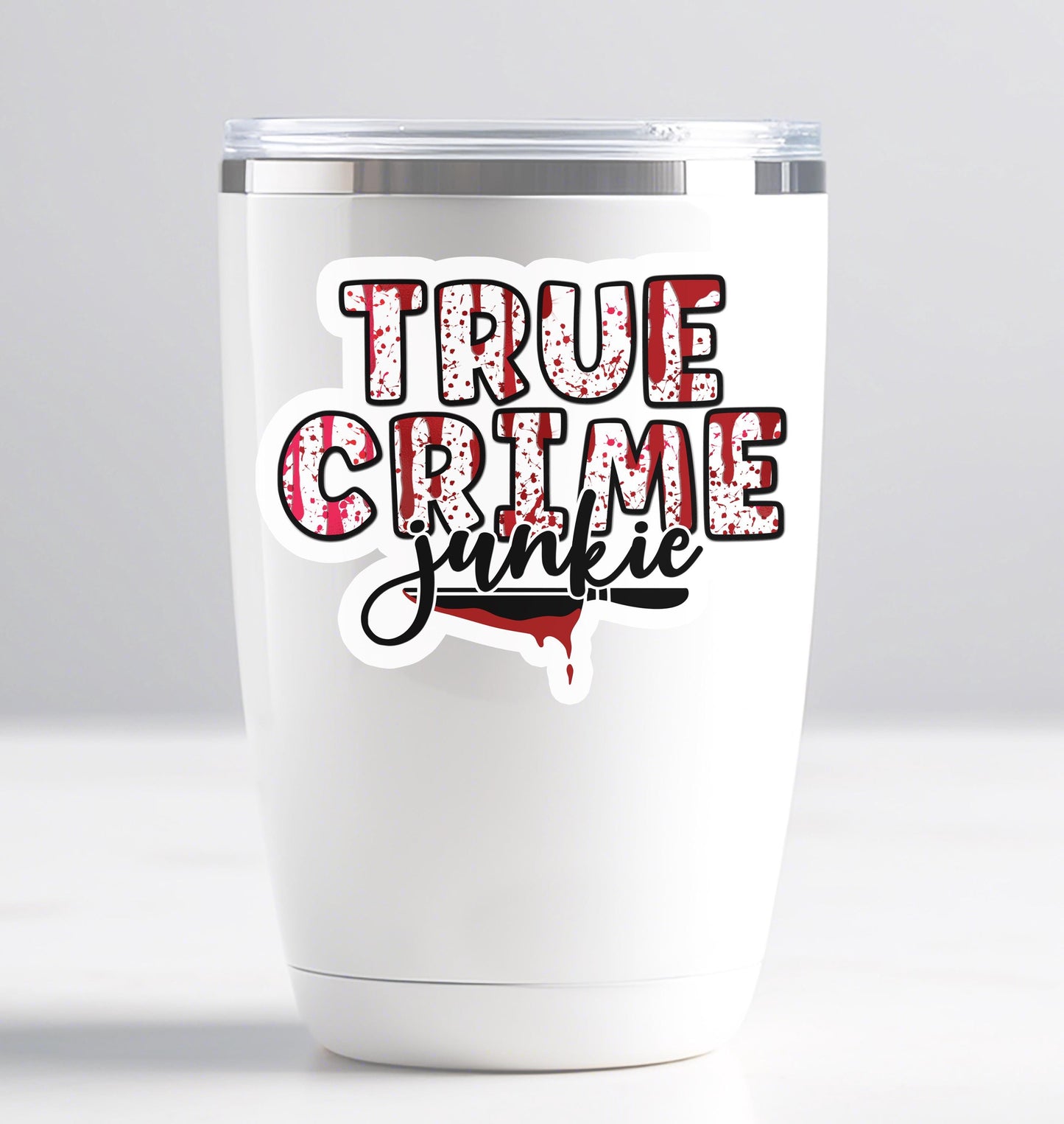 Custom True Crime Name Sticker, Waterproof Decal, Aesthetic Mystery Lover Gift, Vinyl Water Bottle Sticker, Laptop Accessory, Party Favor