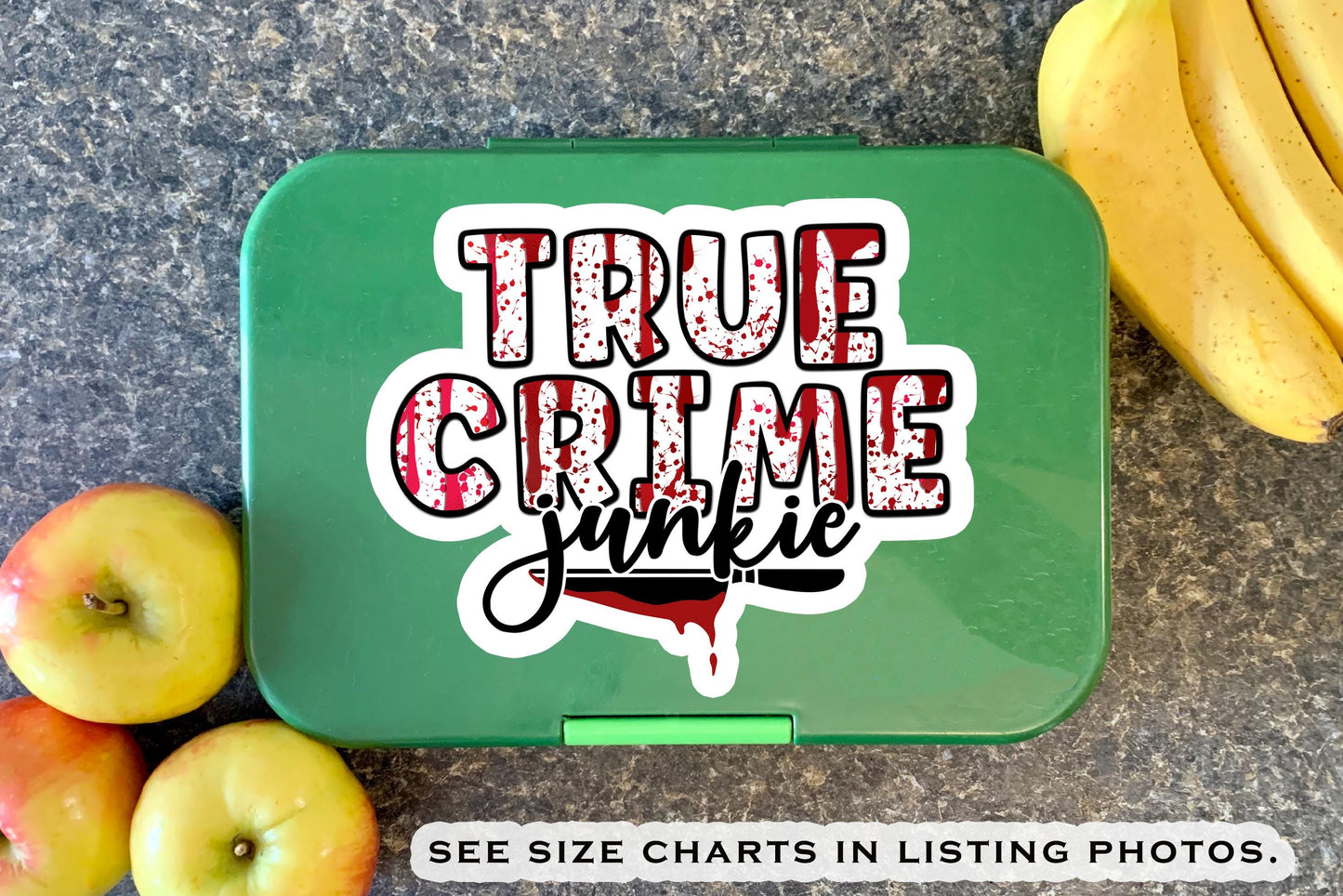 Custom True Crime Name Sticker, Waterproof Decal, Aesthetic Mystery Lover Gift, Vinyl Water Bottle Sticker, Laptop Accessory, Party Favor