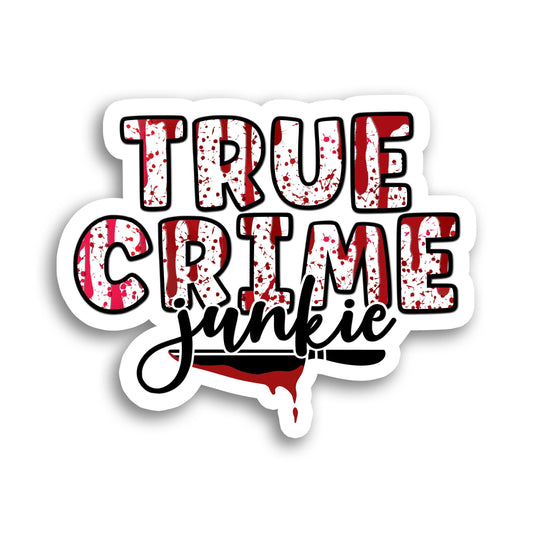 Custom True Crime Name Sticker, Waterproof Decal, Aesthetic Mystery Lover Gift, Vinyl Water Bottle Sticker, Laptop Accessory, Party Favor