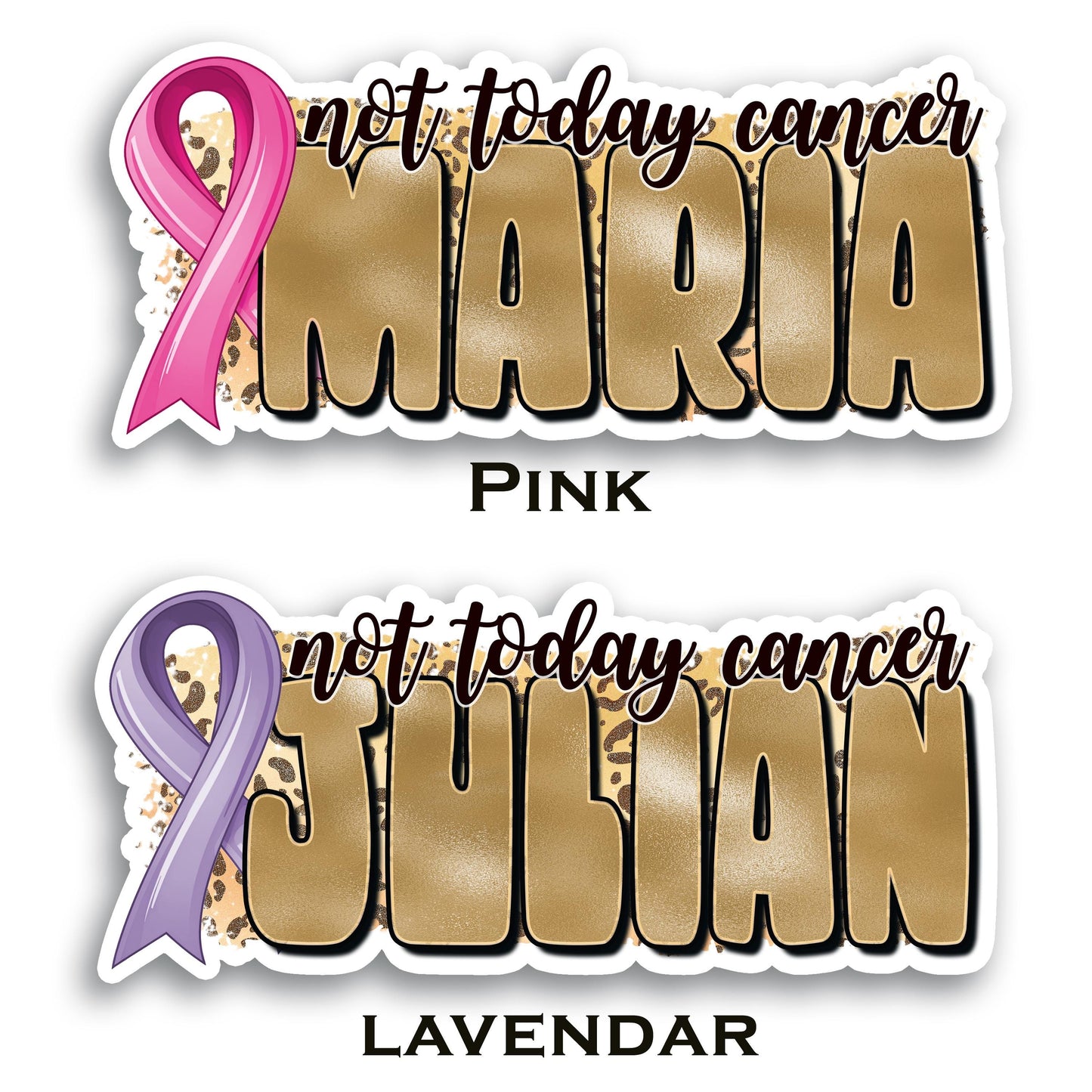 Custom Name Cancer Awareness Ribbon Sticker | Personalized Decal | Interchangeable Colors | Support Cause | Water Bottle | Not Today