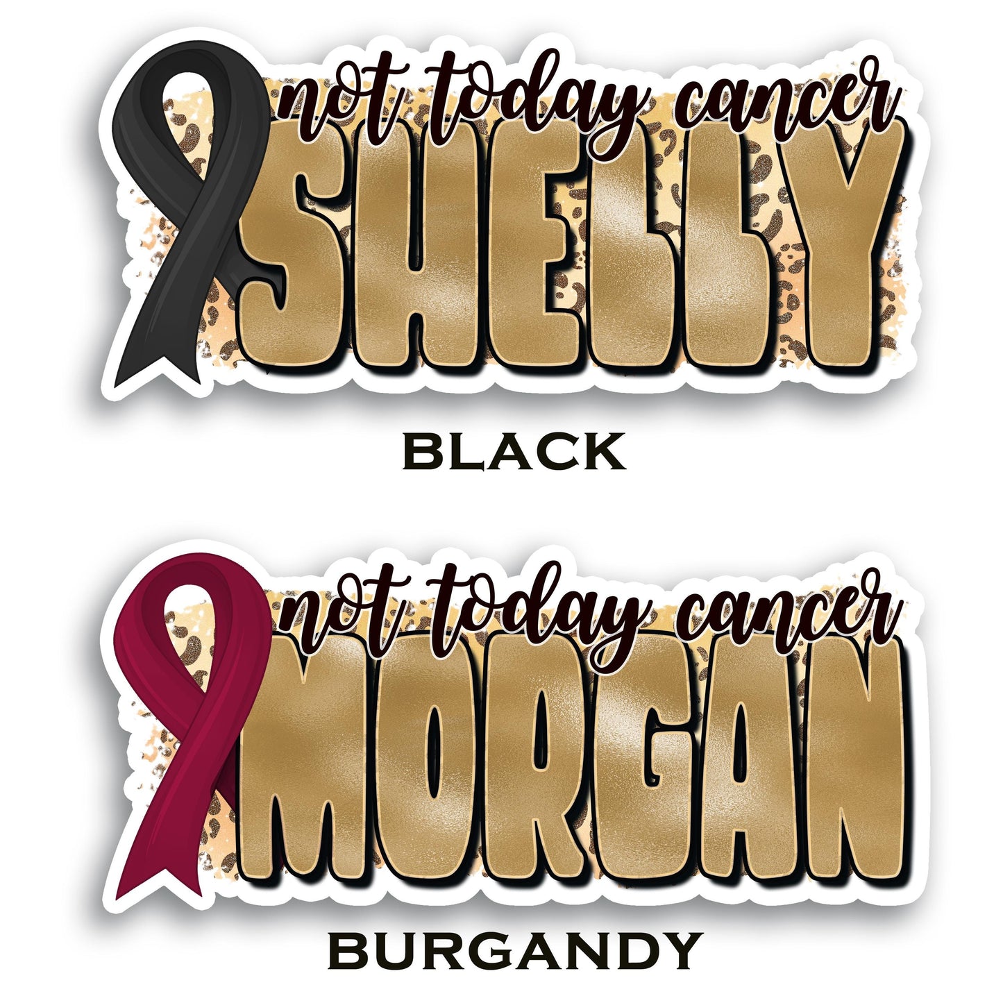 Custom Name Cancer Awareness Ribbon Sticker | Personalized Decal | Interchangeable Colors | Support Cause | Water Bottle | Not Today