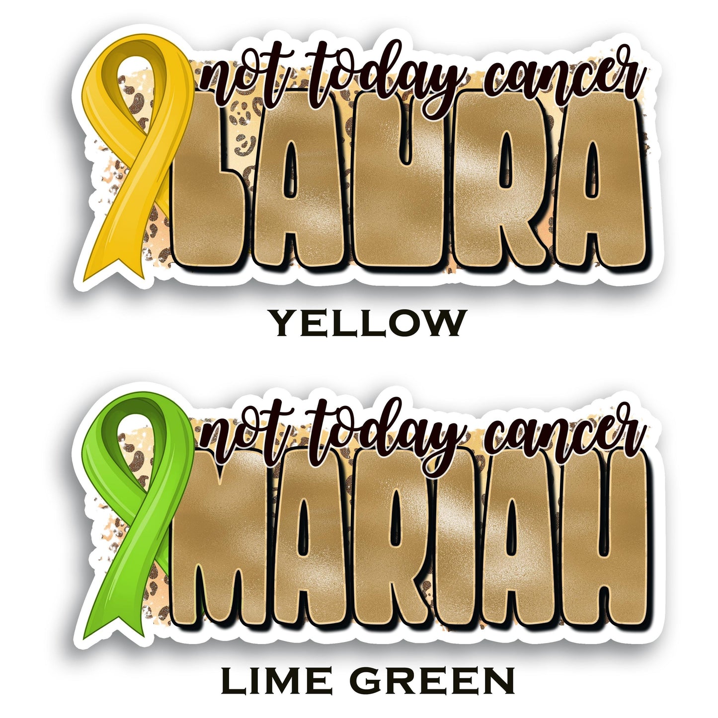 Custom Name Cancer Awareness Ribbon Sticker | Personalized Decal | Interchangeable Colors | Support Cause | Water Bottle | Not Today