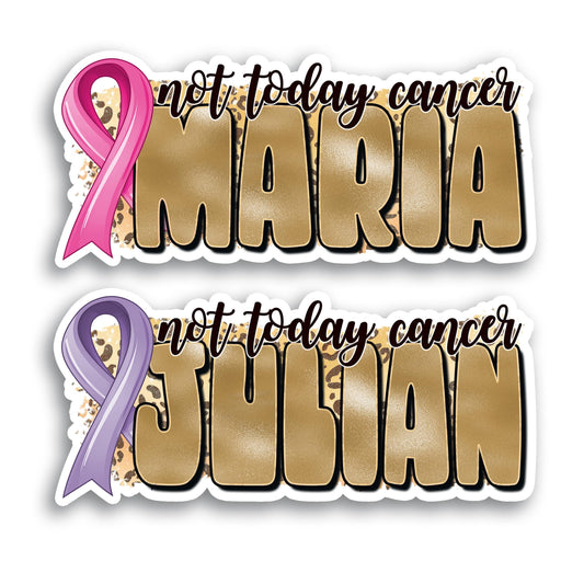 Custom Name Cancer Awareness Ribbon Sticker | Personalized Decal | Interchangeable Colors | Support Cause | Water Bottle | Not Today