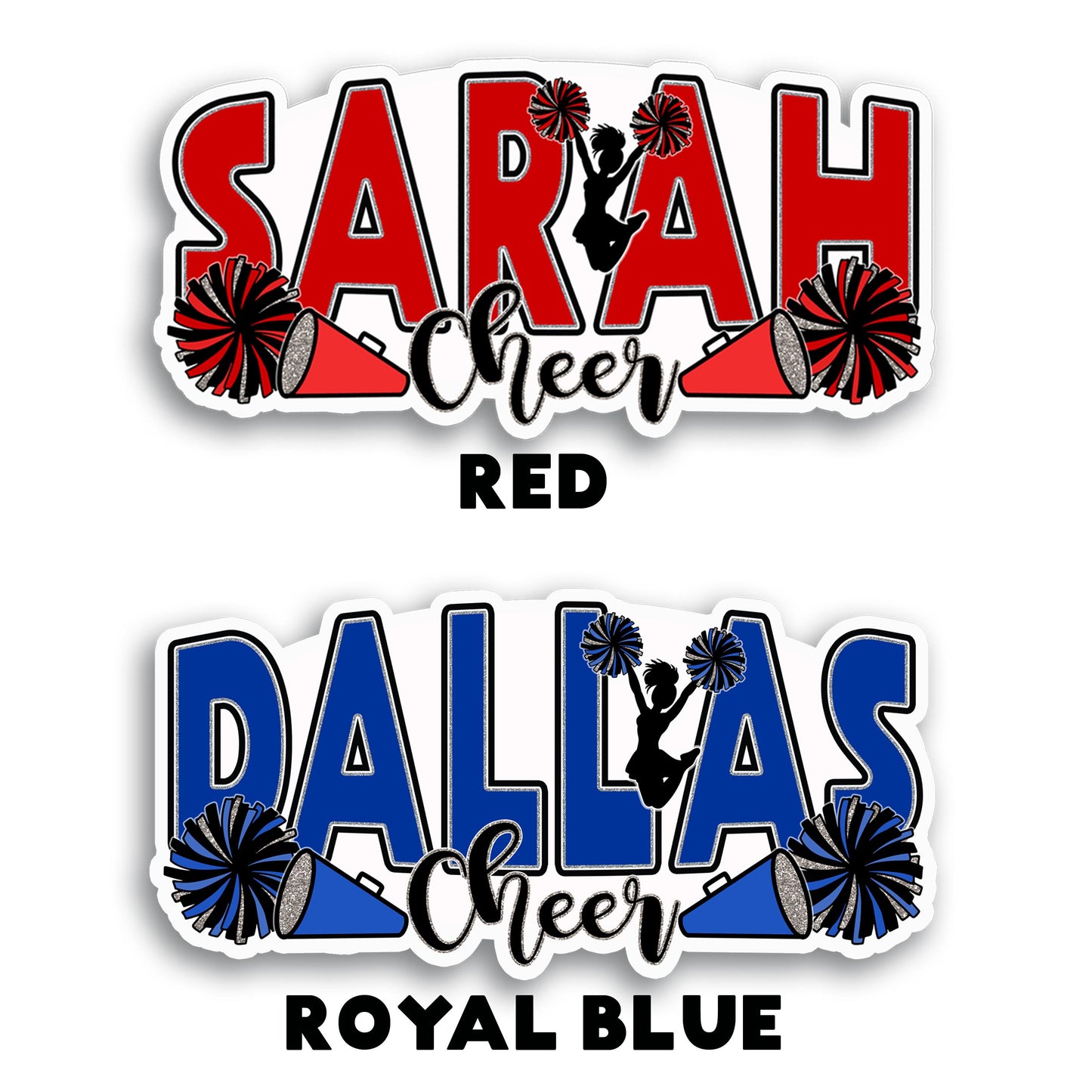 Custom Cheer Text Sticker, Homecoming Decal, Cheerleader Sticker, School Spirit, Team Sticker, Sports Decal, Personalized Cheer Squad Gift