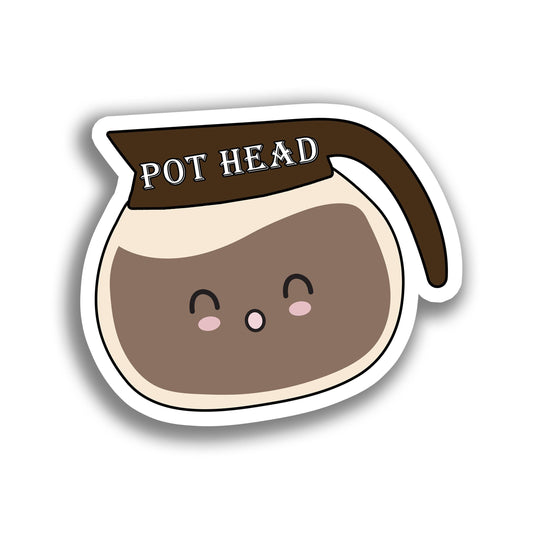 Funny Coffee Sticker, Pot Head Decal, Laptop Sticker, Waterproof Water Bottle Label, Stoner 420, Aesthetic Party Favor, Laptop Sticker