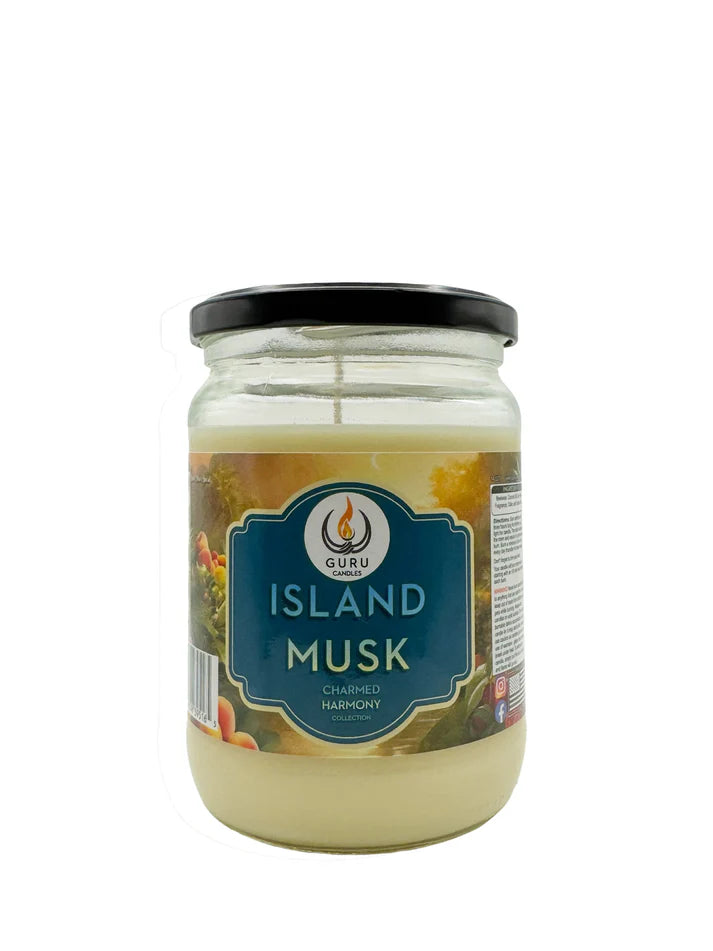 Island Musk 14 oz Guru Candle - Hand Poured - Eco-Friendly - Peach, Pineapple & Coconut