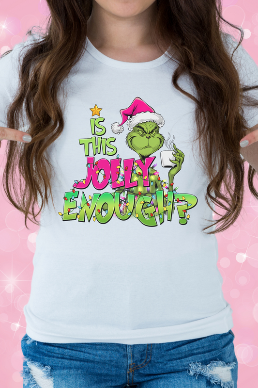 Sassy Holiday Shirt – 'Is This Jolly Enough?' Funny Christmas Graphic Tee