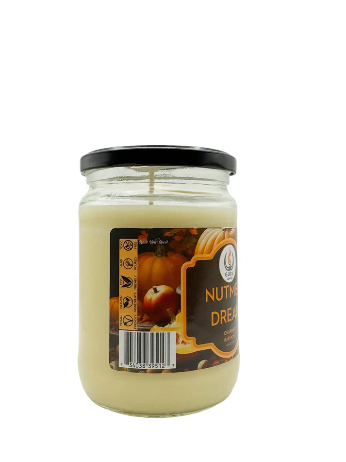 Nutmeg Dream 14 oz Guru Candle - Hand Poured - Eco-Friendly - Pumpkin, Apple & Caramel