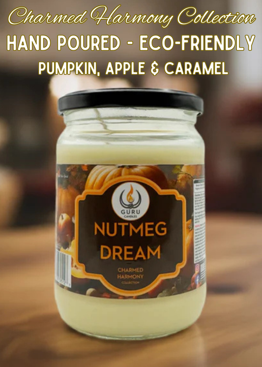 Nutmeg Dream 14 oz Guru Candle - Hand Poured - Eco-Friendly - Pumpkin, Apple & Caramel